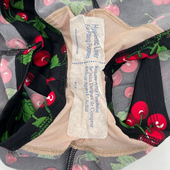 Pinup Couture Swimsuit Cherries Cherry Red Black Retro Vintage Halter Style XS - Picture 10 of 10